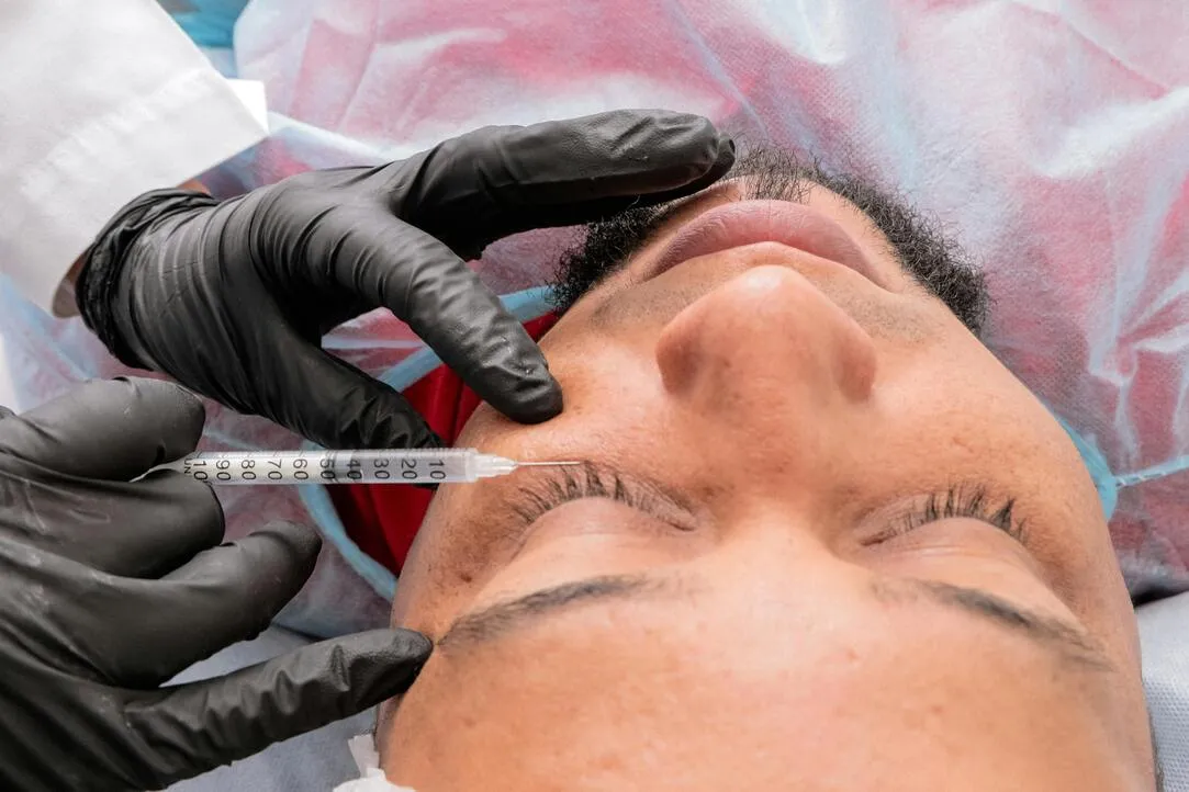 A man undergoing a plastic surgery