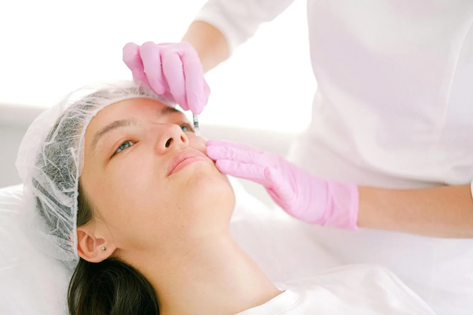 A woman undergoing plastic surgery