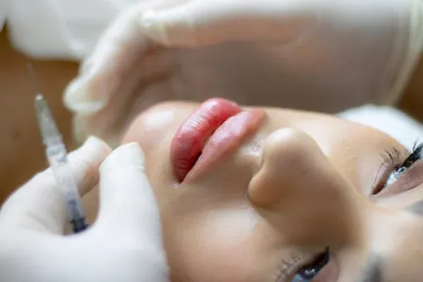 A beautiful woman going through enhancement procedures