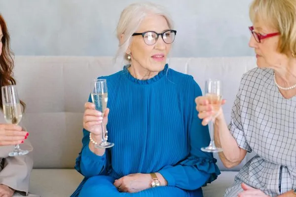 Women enjoying wine