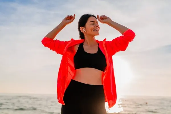 Confident woman enjoying healthy lifestyle