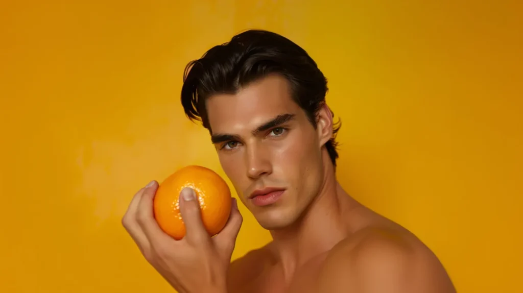 Handsome man posing in studio