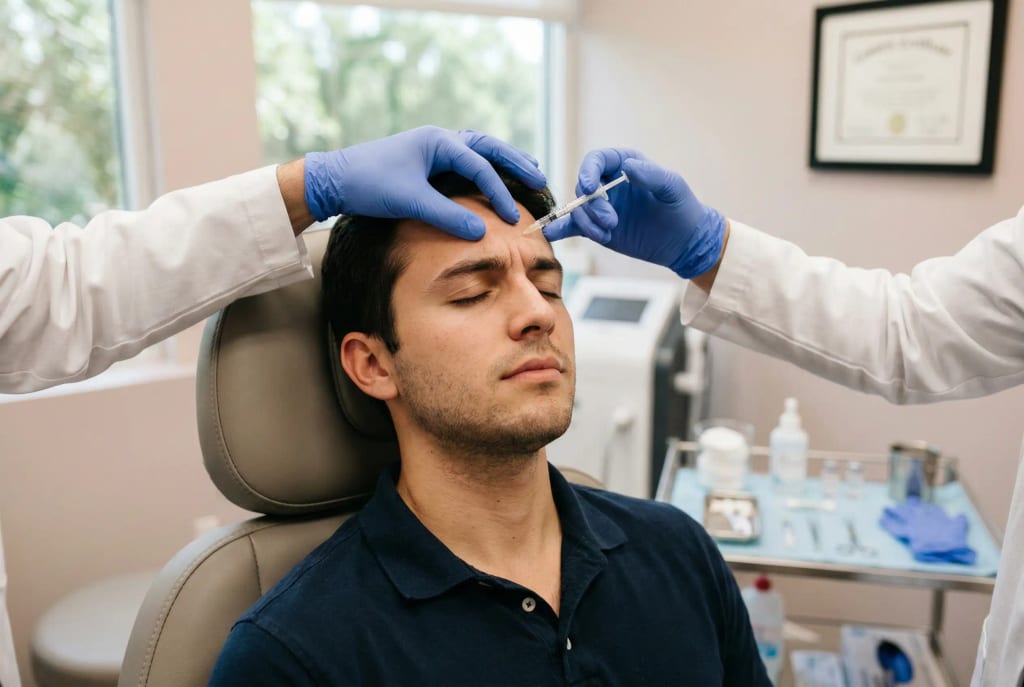man having botox