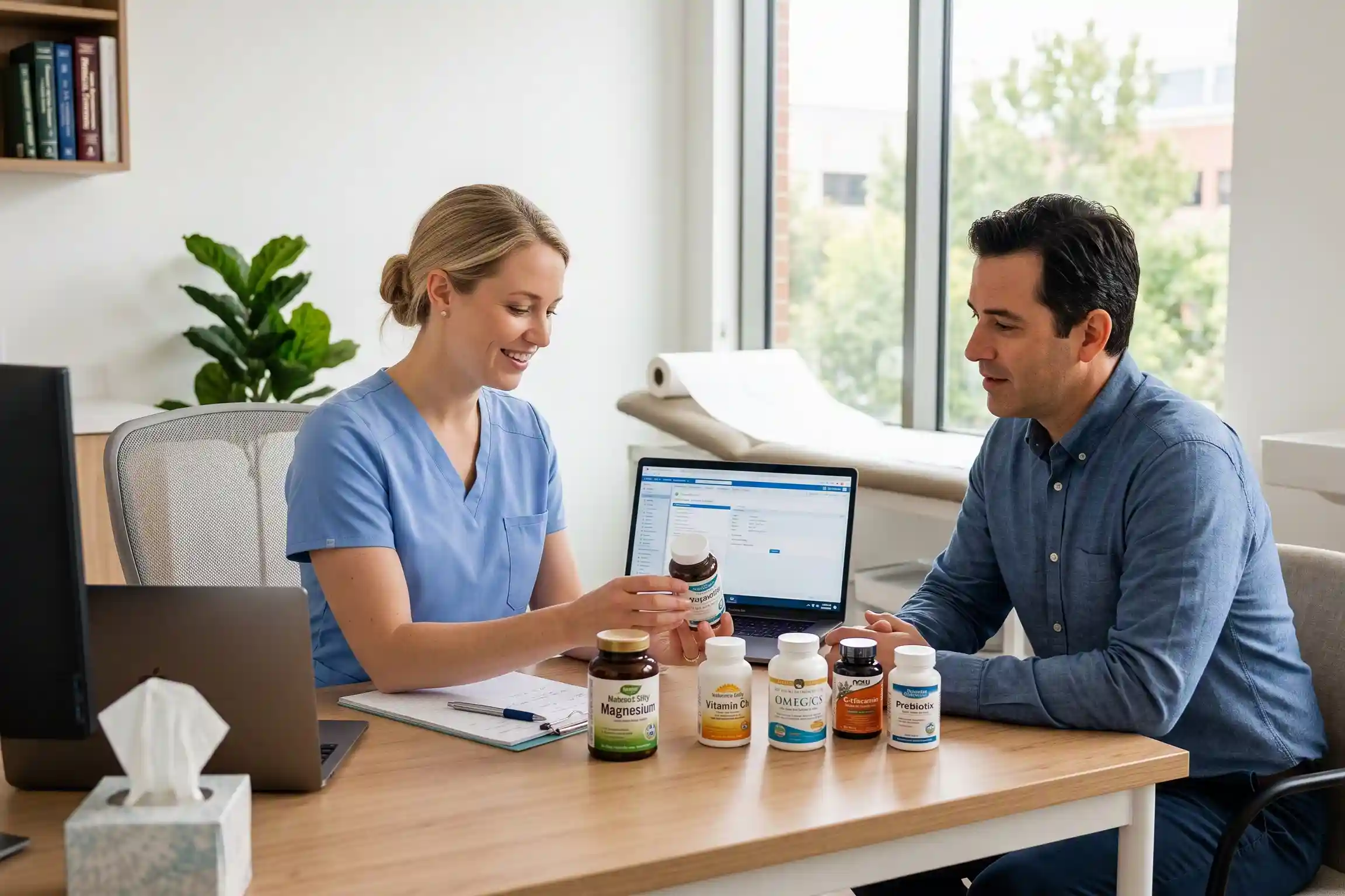 Provider reviewing which multivitamins are safe after PRP at a Tampa clinic